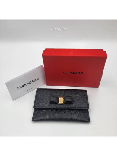 Vara Bow Card Walletr Black - SALVATORE FERRAGAMO - BALAAN 2