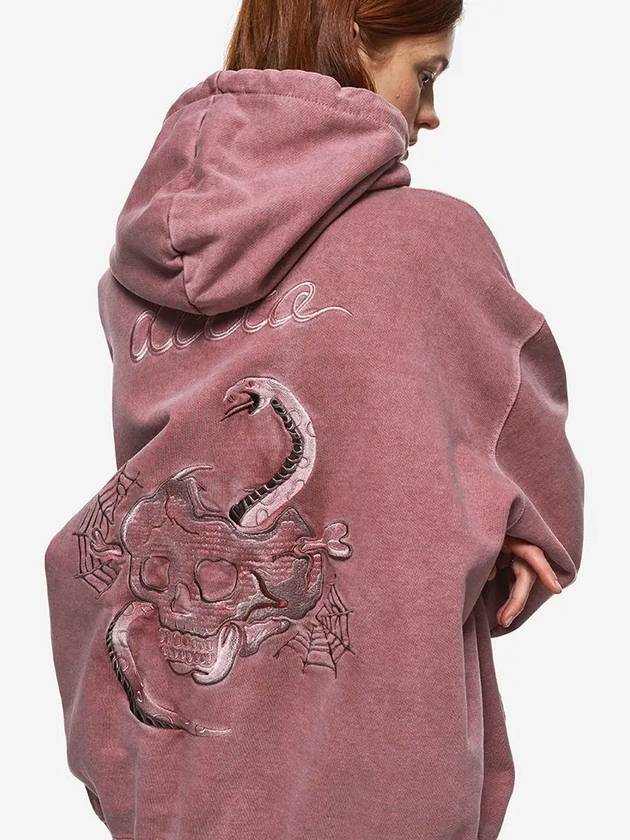 2 WAY Skull Web Pigment Zip-up Hoodie Dusty Pink - CPGN STUDIO - BALAAN 2