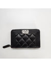 Boy zipper card wallet black AP4018 - CHANEL - BALAAN 1