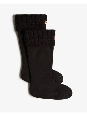 Recycled 6 Stitch Cable Tall Boots Sock Black - HUNTER - BALAAN 1