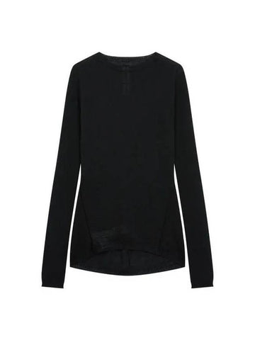 WOMEN Ribbed Sleeve Wool Pullover Black - RICK OWENS - BALAAN 1