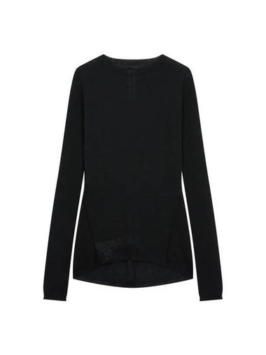 WOMEN Ribbed Sleeve Wool Pullover Black - RICK OWENS - BALAAN 1