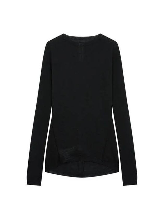 WOMEN Ribbed Sleeve Wool Pullover Black - RICK OWENS - BALAAN 1