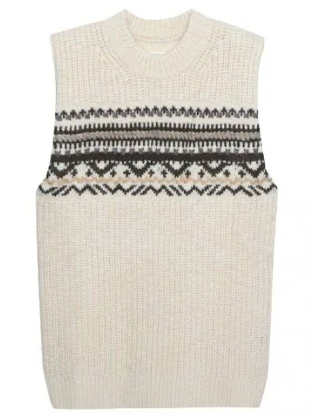 Gresley jacquard wool sweater vest knit - ISABEL MARANT - BALAAN 1