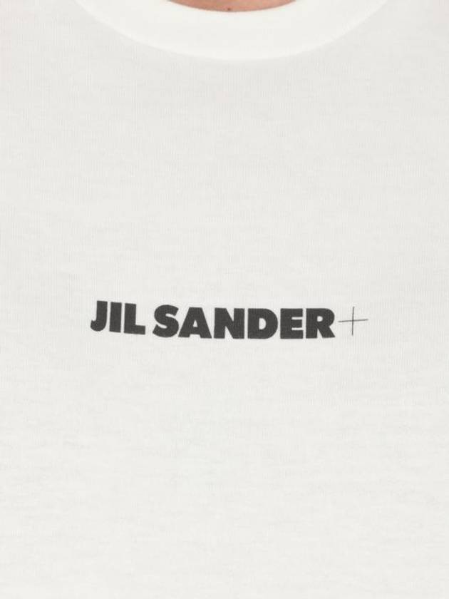 Logo Print Cotton Long Sleeve T-Shirt White - JIL SANDER - BALAAN 5