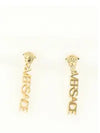 Logo Drop Earrings Gold - VERSACE - BALAAN 5