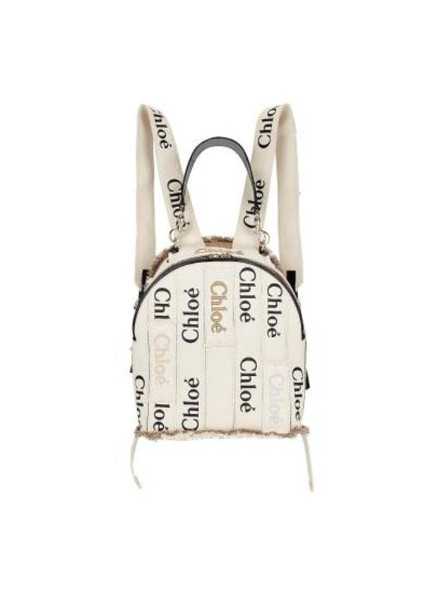 Women's Linen Woody Backpack Beige - CHLOE - BALAAN 2