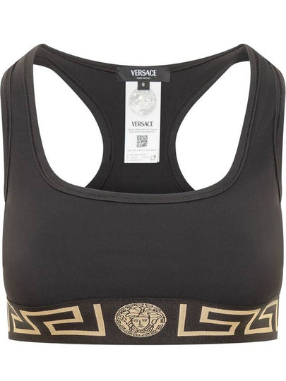 Women's Greca Border Gym Bra Black - VERSACE - BALAAN 2