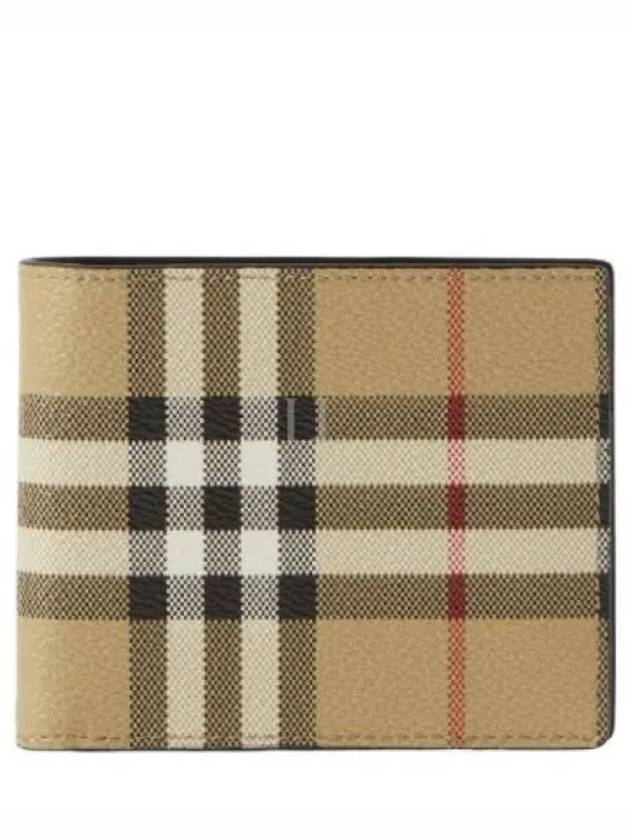 Vintage Check Leather Half Wallet Beige - BURBERRY - BALAAN 2