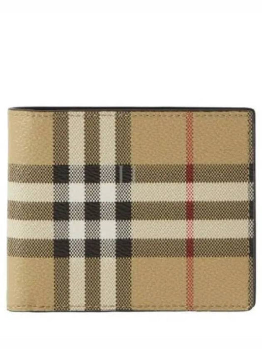 Vintage Check Leather Half Wallet Beige - BURBERRY - BALAAN 2