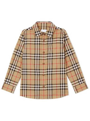 Burberry Vintage Check Stretch Cotton Shirt Size 8Y - BURBERRY - BALAAN 1