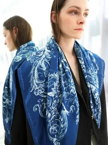 Silk 100 Scarf Midnight Blue - DAMAGE MNEMONIC - BALAAN 1