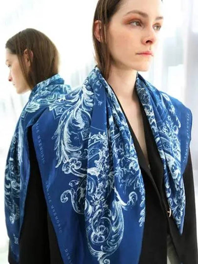 Silk 100 Scarf Midnight Blue - DAMAGE MNEMONIC - BALAAN 2