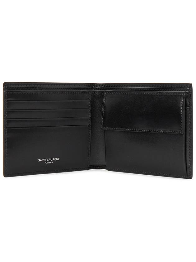 Cassandre East West Monogram Smooth Leather Wallet Black - SAINT LAURENT - BALAAN 5