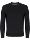 Men's Superfine Wool Crew Neck Knitted Sweater Navy - PRADA - BALAAN 1