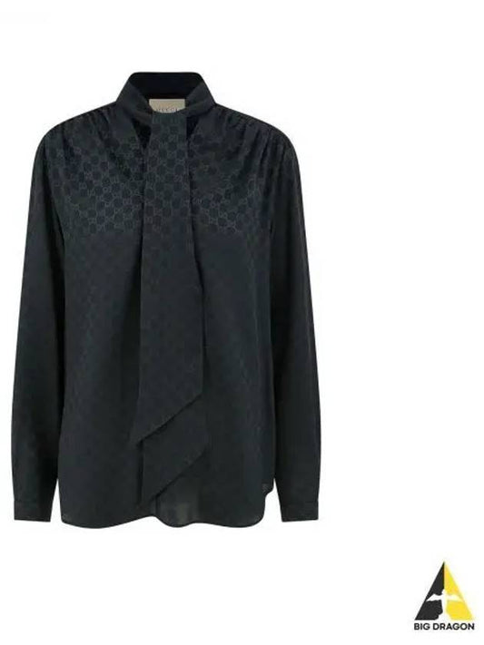 GG Silk Blouse Black - GUCCI - BALAAN 2