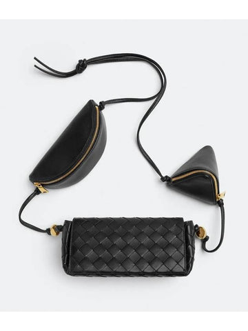 Pouch On Strap Cross Bag Black - BOTTEGA VENETA - BALAAN 1