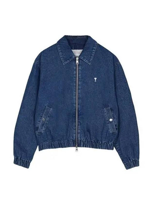 De Coeur Zipped Denim Jacket Blue - AMI - BALAAN 2