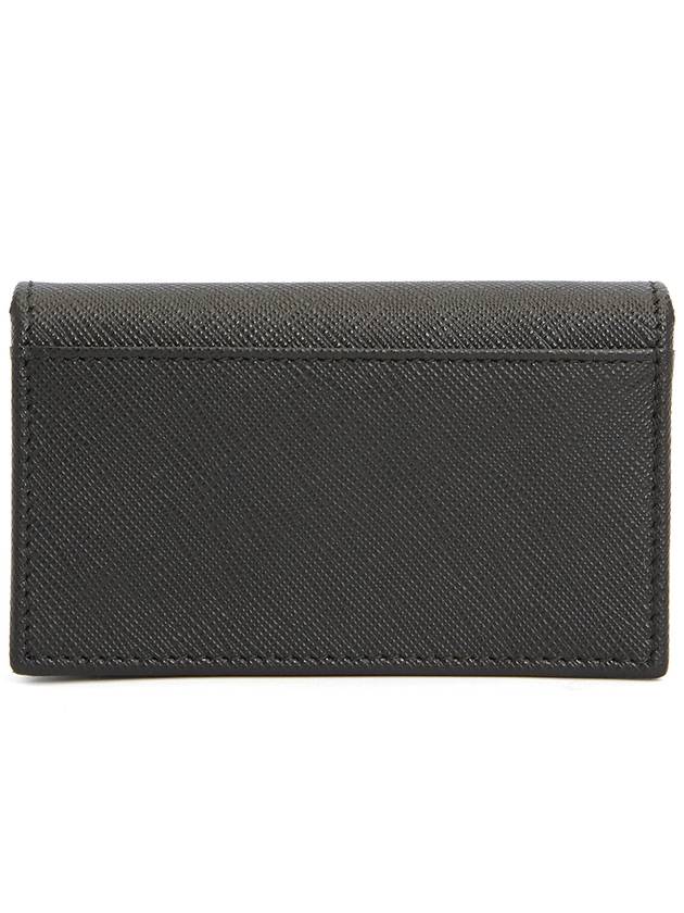 Saffiano Leather Triangle Logo Card Wallet Black - PRADA - BALAAN 3