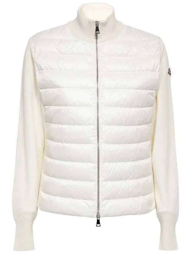 High Neck Padded Wool Cardigan White - MONCLER - BALAAN 2