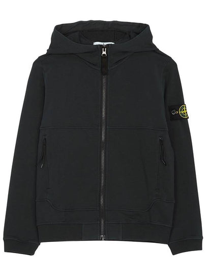 Kids Logo Patch Zipped Hooded Jacket Black - STONE ISLAND - BALAAN 2