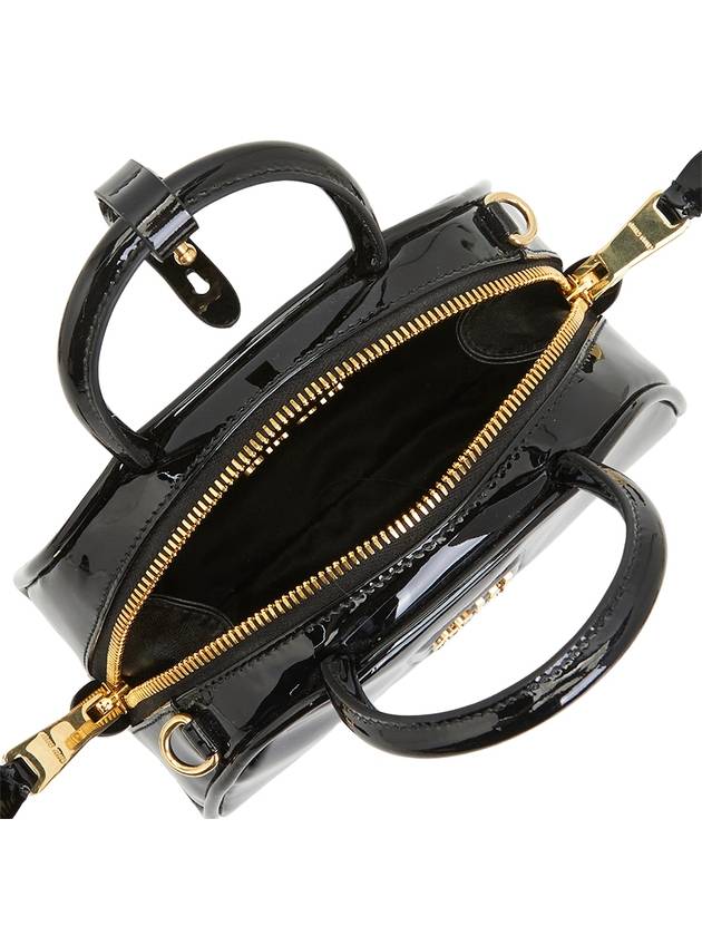 Patent Leather Top Handle Shoulder Bag Black - MIU MIU - BALAAN 6