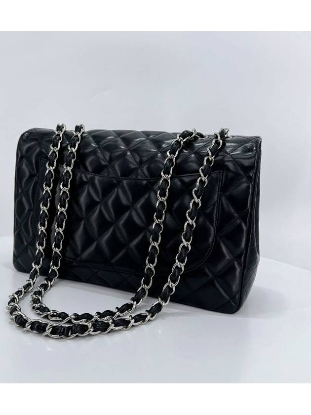 Lambskin classic large silver shoulder bag cross black - CHANEL - BALAAN 4