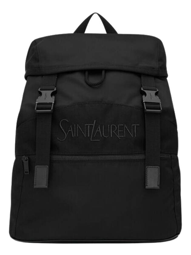 Backpack In Econyl And Vegetable-Tanned Leather Black - SAINT LAURENT - BALAAN 2