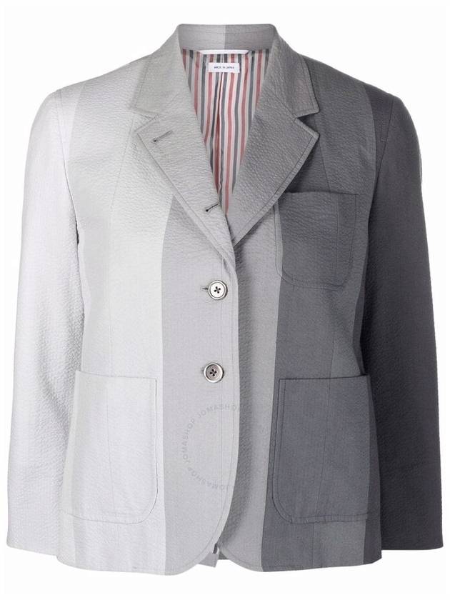 Thom Browne Ladies Light Grey Cropped Sack Sport Coat, Brand Size 36 (US Size 4) - THOM BROWNE - BALAAN 1