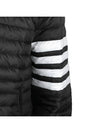 Matte Nylon 4-Bar Stripe Downfill Quilted Hoodie Padding Black - THOM BROWNE - 7