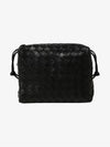 Intrecciato Leather Mini Cross Bag Black - BOTTEGA VENETA - BALAAN 4