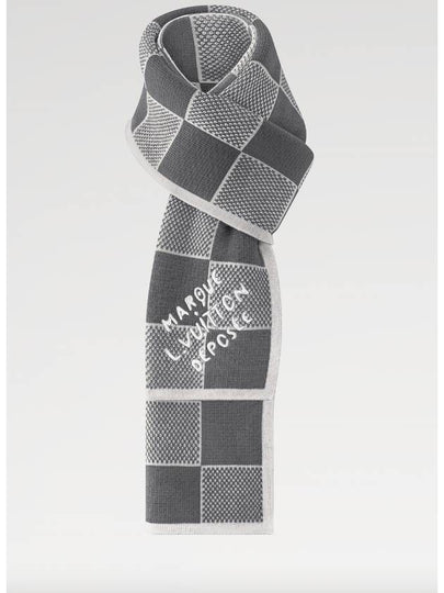 Damier Heritage Scarf Dark Grey - LOUIS VUITTON - BALAAN 2