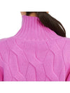 Women's Relaxed Fit Wool Cashmere Turtleneck Pink - MAX MARA - BALAAN.