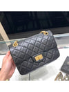 Mini 2.55 Handbag Aged Calfskin Gold Black - CHANEL - BALAAN 2