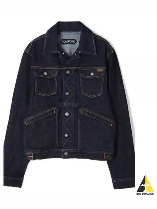 Icon Denim Jacket Navy - TOM FORD - BALAAN 2