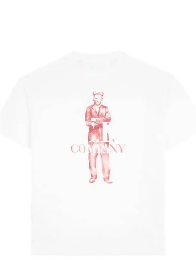 Logo Short Sleeve T-Shirt White - CP COMPANY - BALAAN 4