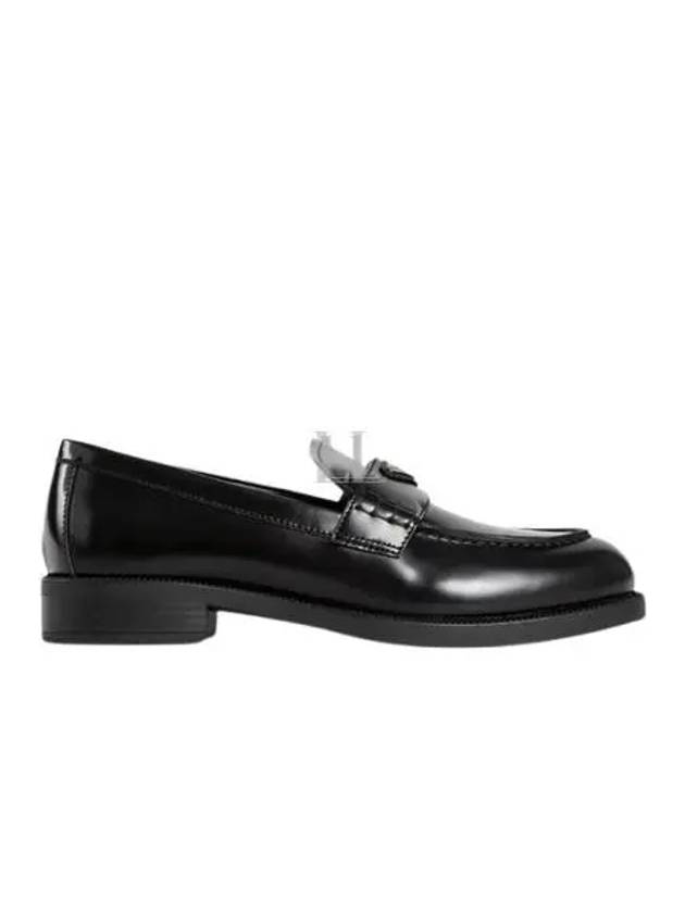 Triangle Logo Leather Loafers Black - PRADA - BALAAN 2