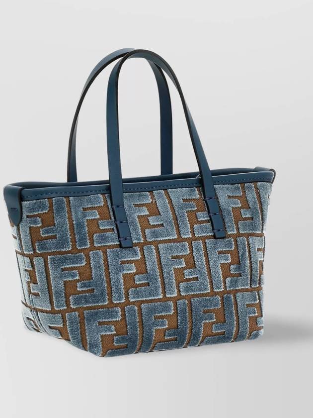 Roll FF Jacquard Velvet Tote Bag Light Blue - FENDI - BALAAN 3