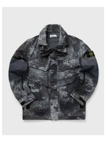 Dissolving Grid Camo Econyl Regenerated Nylon Hooded Jacket Grey - STONE ISLAND - BALAAN 2