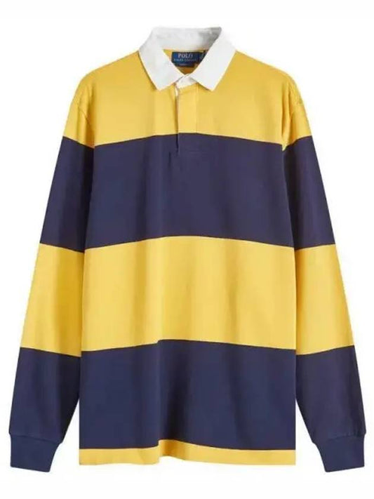 Regular Fit Long Sleeve Polo Shirt Yellow Black - POLO RALPH LAUREN - BALAAN 2