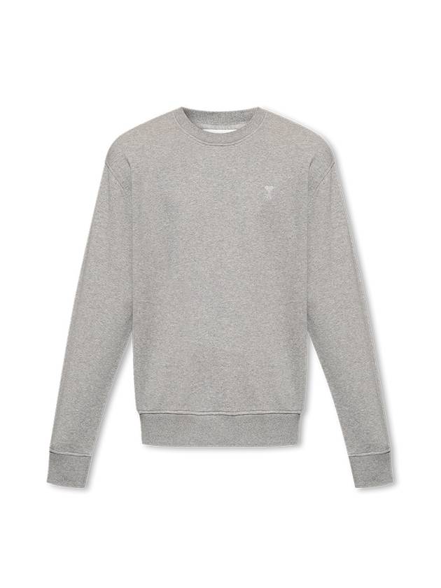 Embroidered Heart Logo Sweatshirt Grey - AMI - BALAAN 2