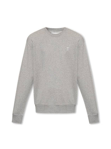 Embroidered Heart Logo Sweatshirt Grey - AMI - BALAAN 1