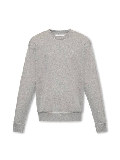 Embroidered Heart Logo Sweatshirt Grey - AMI - BALAAN 2