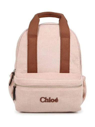 Kids Logo Embroidered Corduroy Backpack Pink C20275 454 - CHLOE - BALAAN 1