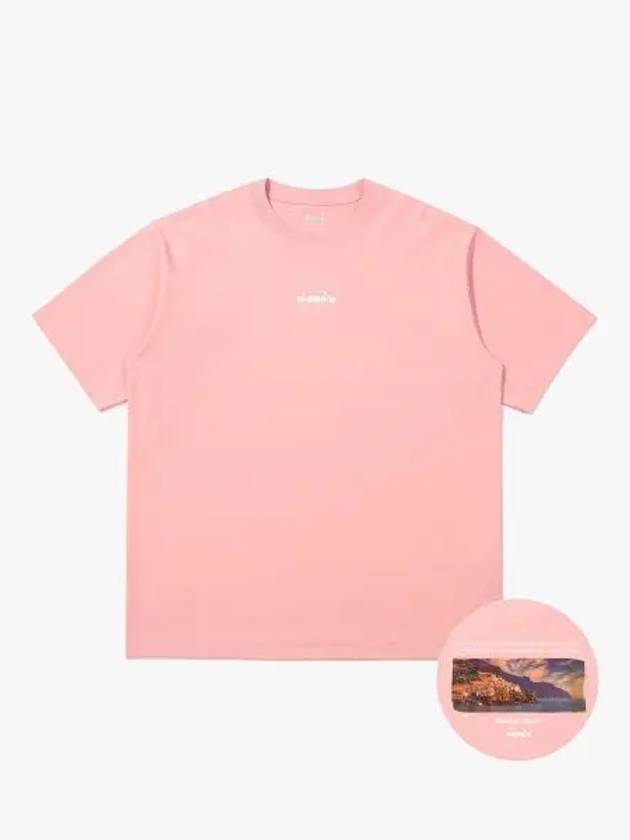 Diadora Positano Scenery Short Sleeve T Shirt PINK - DIADORA - BALAAN 1