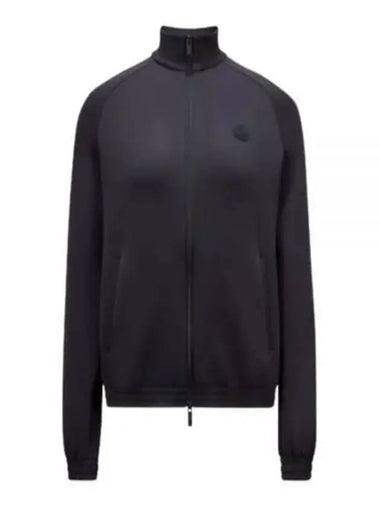 24 8G00004 89A8K 999 Matte black logo patch zip up - MONCLER - BALAAN 1