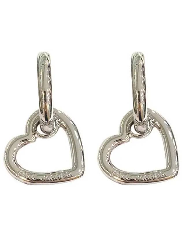 Double Heart Hoop Earrings Silver - MARC JACOBS - BALAAN 2