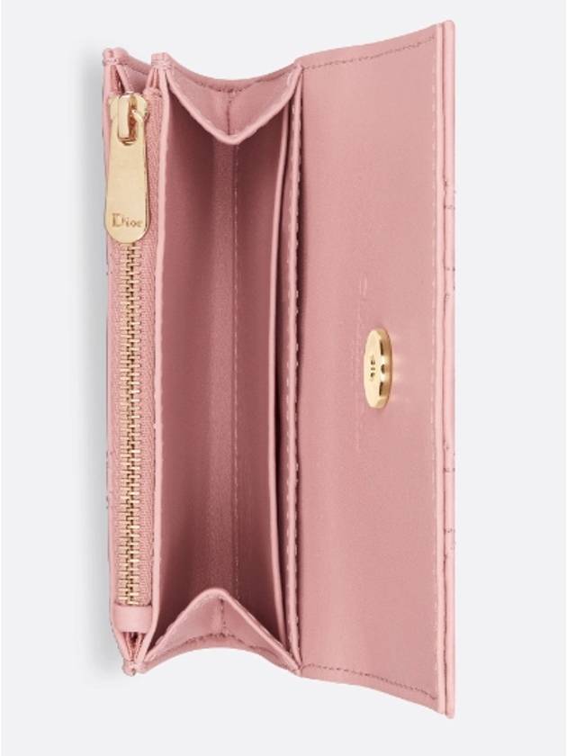 XS Lady Cannage Lambskin Half Wallet Antique Pink - DIOR - BALAAN 4