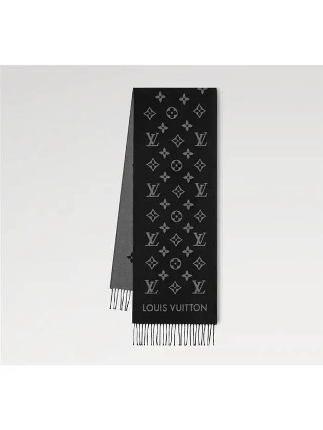 Monogram Wool Scarf Black - LOUIS VUITTON - BALAAN 2