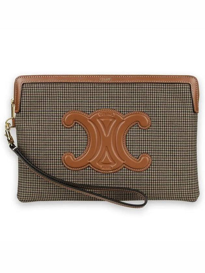 Triomphe Strap Mini Clutch Bag Brown - CELINE - BALAAN 2